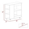 Tuhome Nigella Kitchen Cart, Two Storage Shelves, Four Casters, Three Side Shelves, White/Dark Brown MBB7165
